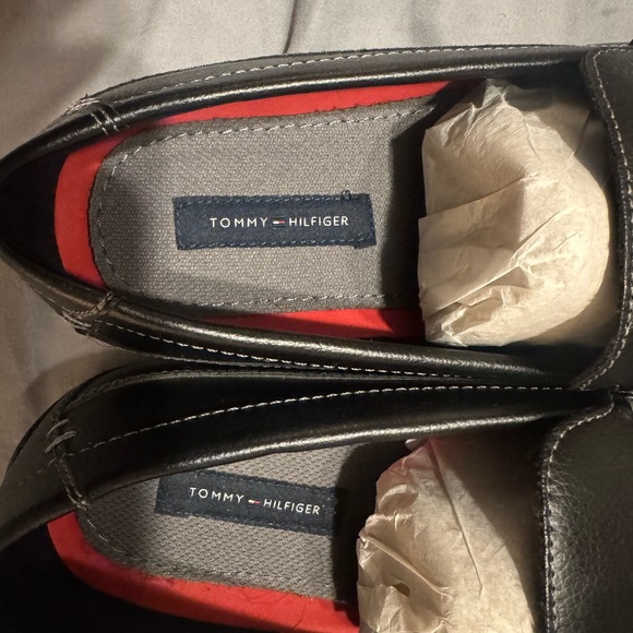 Tommy Hilfiger Black and Red Loafers for Men - Picture 1 of 3